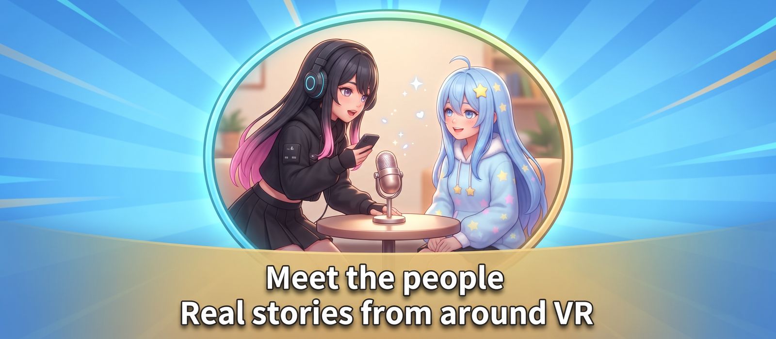 Mika interviews Yuki with a microphone