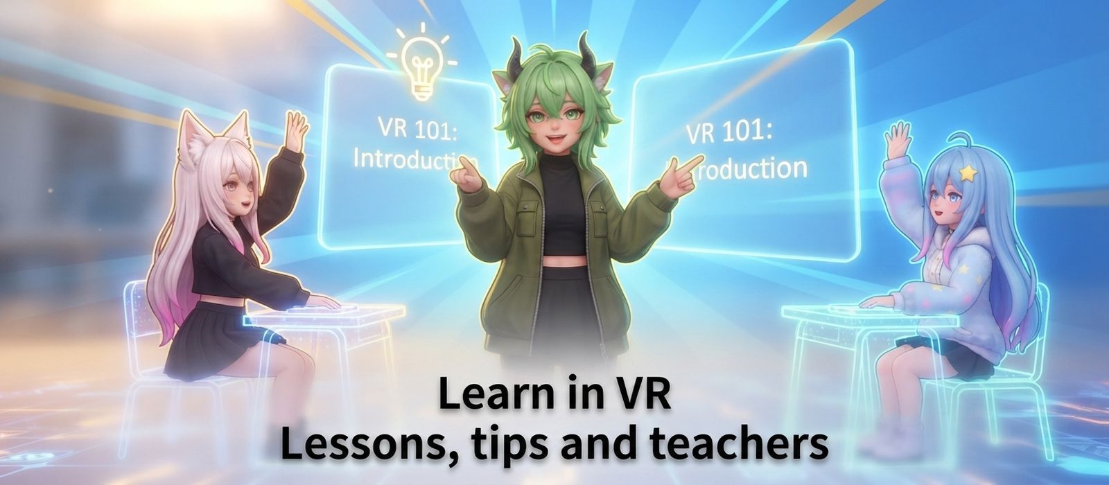 Jade teaches Sora and Luna in VR